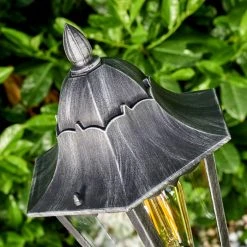 Hofstein Lignac Außenstehleuchte Schwarz, Silber, 1-flammig, Bewegungsmelder -Günstiges Wegeleuchten Geschäft lignac aussenstehleuchte h3012741 do2 8