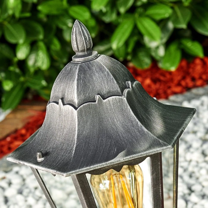 Hofstein Lignac Sockelleuchte Schwarz, Silber, 1-flammig 8 Hofstein Lignac Sockelleuchte Schwarz, Silber, 1-flammig – Bild 6