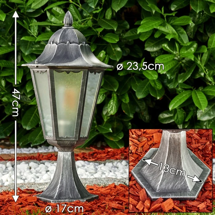 Hofstein Lignac Sockelleuchte Schwarz, Silber, 1-flammig 4 Hofstein Lignac Sockelleuchte Schwarz, Silber, 1-flammig – Bild 2