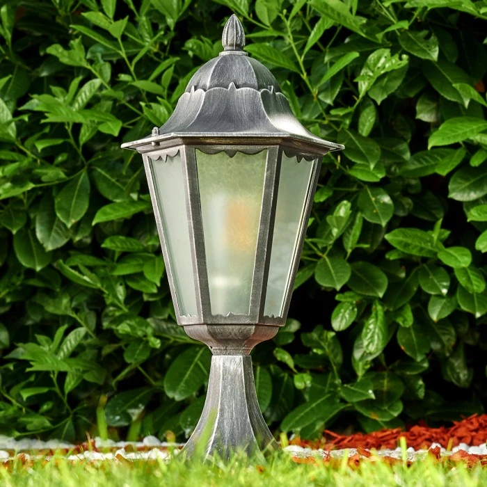 Hofstein Lignac Sockelleuchte Schwarz, Silber, 1-flammig 5 Hofstein Lignac Sockelleuchte Schwarz, Silber, 1-flammig – Bild 3