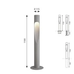 Louis Poulsen FLINDT Pollerleuchte LED Aluminium, 1-flammig -Günstiges Wegeleuchten Geschäft louis poulsen flindt pollerleuchte 5747832714 2