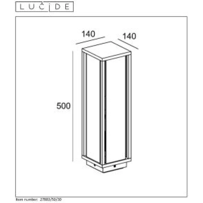 Lucide CLAIRE Pollerleuchte Schwarz, 1-flammig 5 Lucide CLAIRE Pollerleuchte Schwarz, 1-flammig – Bild 3