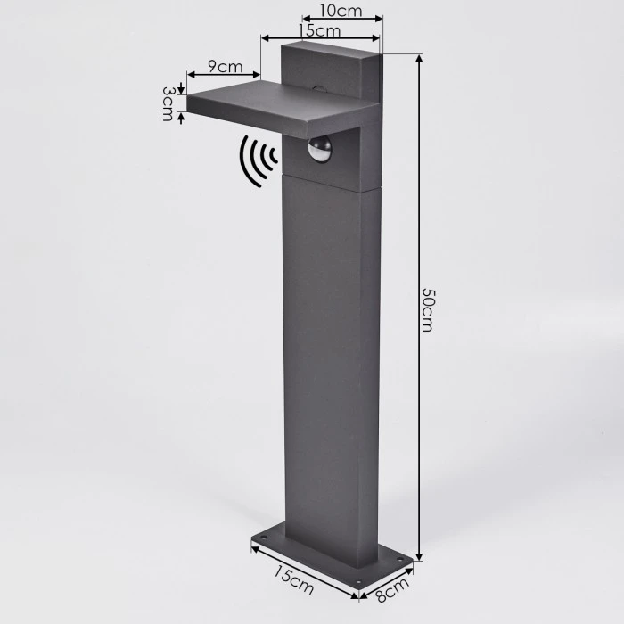 Hofstein Lyckan Wegeleuchte LED Anthrazit, 1-flammig, Bewegungsmelder 6 Hofstein Lyckan Wegeleuchte LED Anthrazit, 1-flammig, Bewegungsmelder – Bild 4