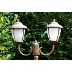 Hofstein Madrid Kandelaber Braun, Gold, 2-flammig -Günstiges Wegeleuchten Geschäft madrid kandelaber h158 2