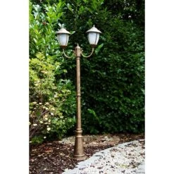 Hofstein Madrid Kandelaber Braun, Gold, 2-flammig -Günstiges Wegeleuchten Geschäft madrid kandelaber h158 9