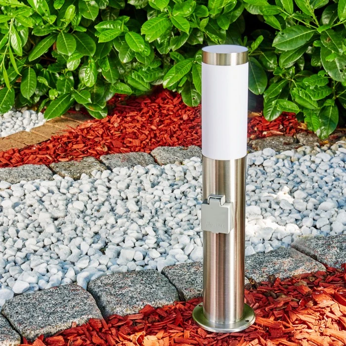 Hofstein Norburg Sockelleuchte Edelstahl, 1-flammig 5 Hofstein Norburg Sockelleuchte Edelstahl, 1-flammig – Bild 3