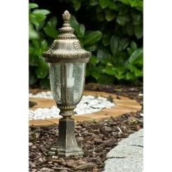 Orion Außensockelleuchte Messing, Gold, Transparent, Klar