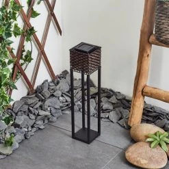 Hofstein Quarrata Solar-Wegeleuchte LED Schwarz, Braun, 1-flammig -Günstiges Wegeleuchten Geschäft quarrata solar wegeleuchte h3428924 1