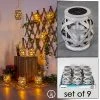 Hofstein Roanoke 9er Set Solarleuchte LED Grau, 1-flammig