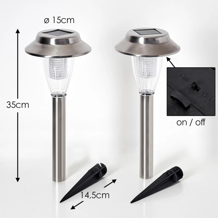 Hofstein Rovigo Solarleuchte LED Nickel-Matt, 1-flammig 4 Hofstein Rovigo Solarleuchte LED Nickel-Matt, 1-flammig – Bild 2