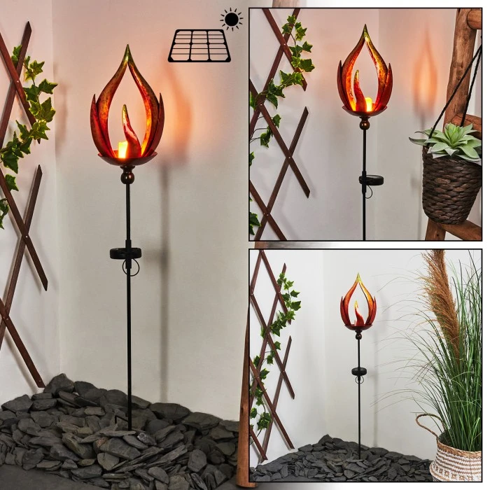 Hofstein Rovinj Solarleuchte LED Rot, Gelb, Schwarz, 10-flammig 3 Hofstein Rovinj Solarleuchte LED Rot, Gelb, Schwarz, 10-flammig