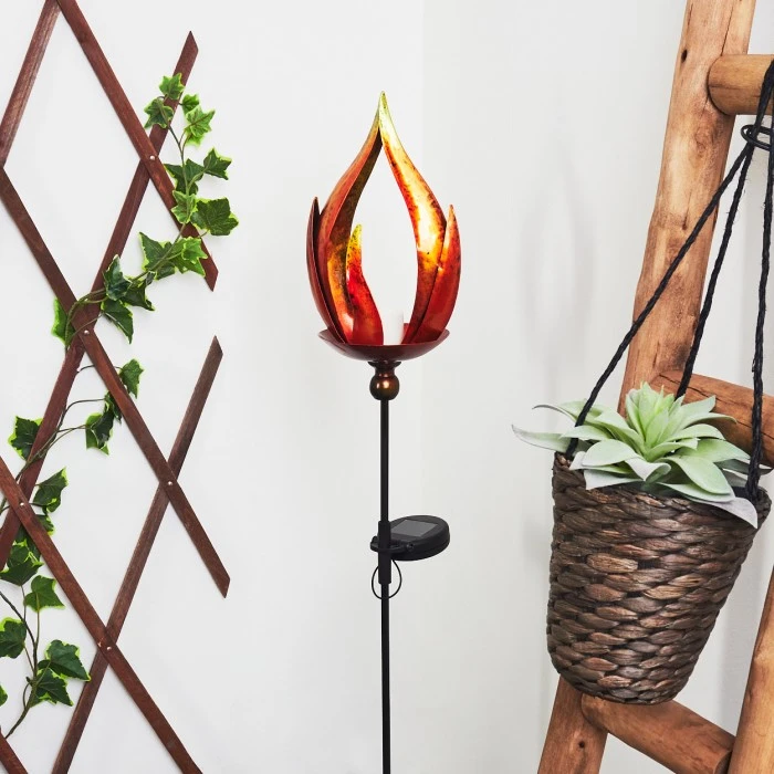 Hofstein Rovinj Solarleuchte LED Rot, Gelb, Schwarz, 10-flammig 4 Hofstein Rovinj Solarleuchte LED Rot, Gelb, Schwarz, 10-flammig – Bild 2