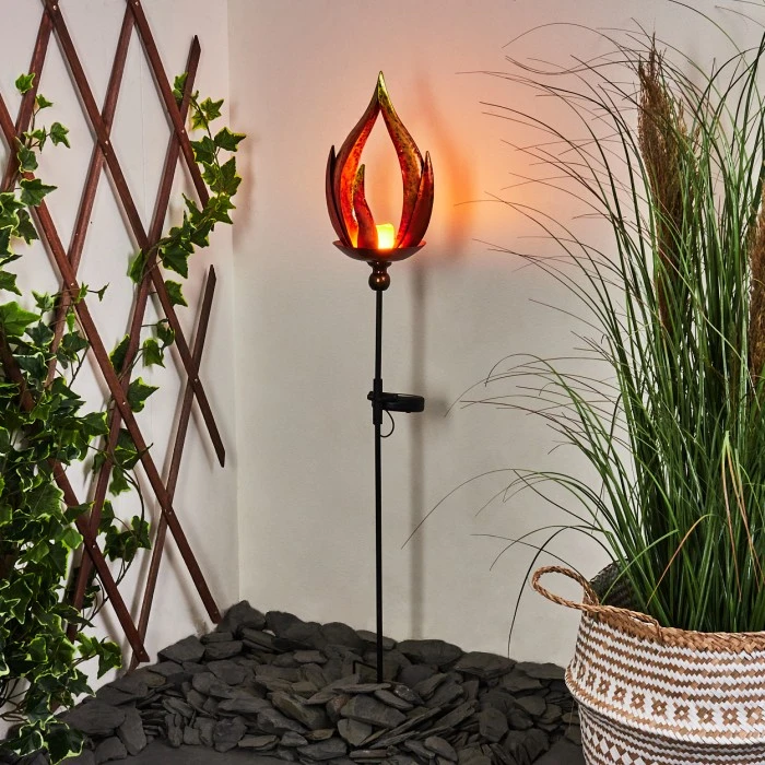 Hofstein Rovinj Solarleuchte LED Rot, Gelb, Schwarz, 10-flammig 11 Hofstein Rovinj Solarleuchte LED Rot, Gelb, Schwarz, 10-flammig – Bild 9