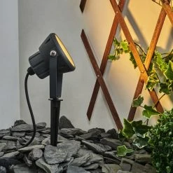 Hofstein Sempach Gartenstrahler LED Schwarz, 1-flammig, Farbwechsler -Günstiges Wegeleuchten Geschäft sempach gartenstrahler h3447413 10