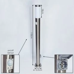 Hofstein Sessa Wegeleuchte Nickel-Matt, 1-flammig, Bewegungsmelder -Günstiges Wegeleuchten Geschäft sessa wegeleuchte h3018163 3