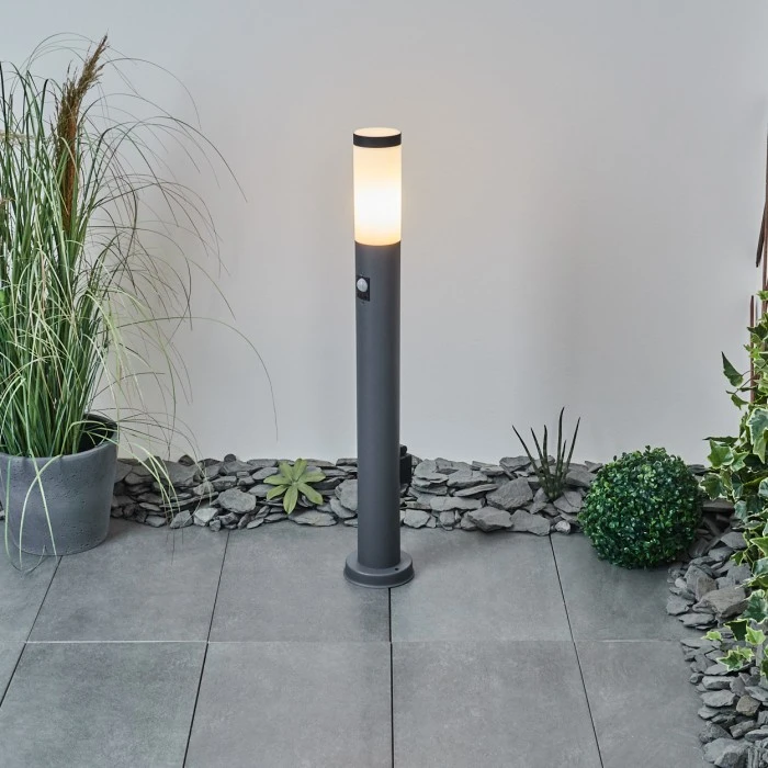 Hofstein Sessa Wegeleuchte Anthrazit, 1-flammig, Bewegungsmelder 11 Hofstein Sessa Wegeleuchte Anthrazit, 1-flammig, Bewegungsmelder – Bild 9