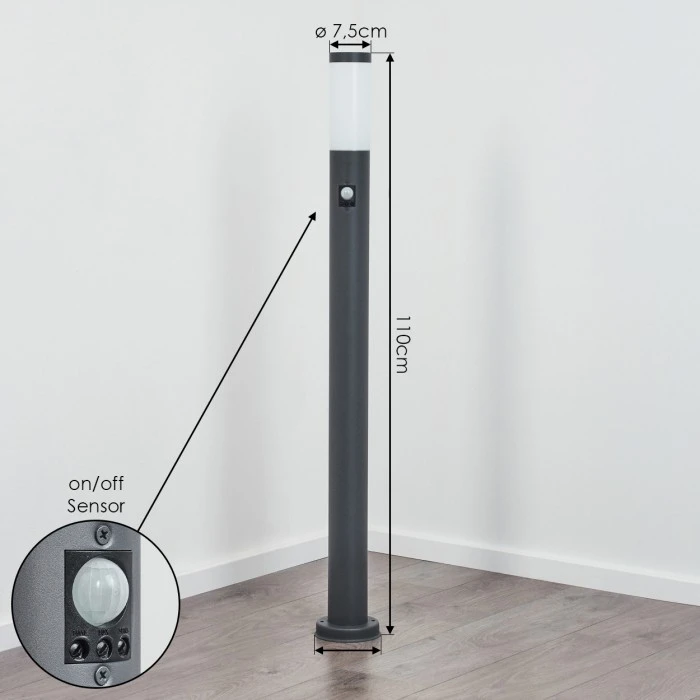 Hofstein Sessa Wegeleuchte Anthrazit, 1-flammig, Bewegungsmelder 6 Hofstein Sessa Wegeleuchte Anthrazit, 1-flammig, Bewegungsmelder – Bild 4