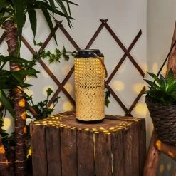 Hofstein Sessivi Solarleuchte LED Schwarz, Braun, Holz hell, 1-flammig -Günstiges Wegeleuchten Geschäft sessivi solarleuchte h3418932 10