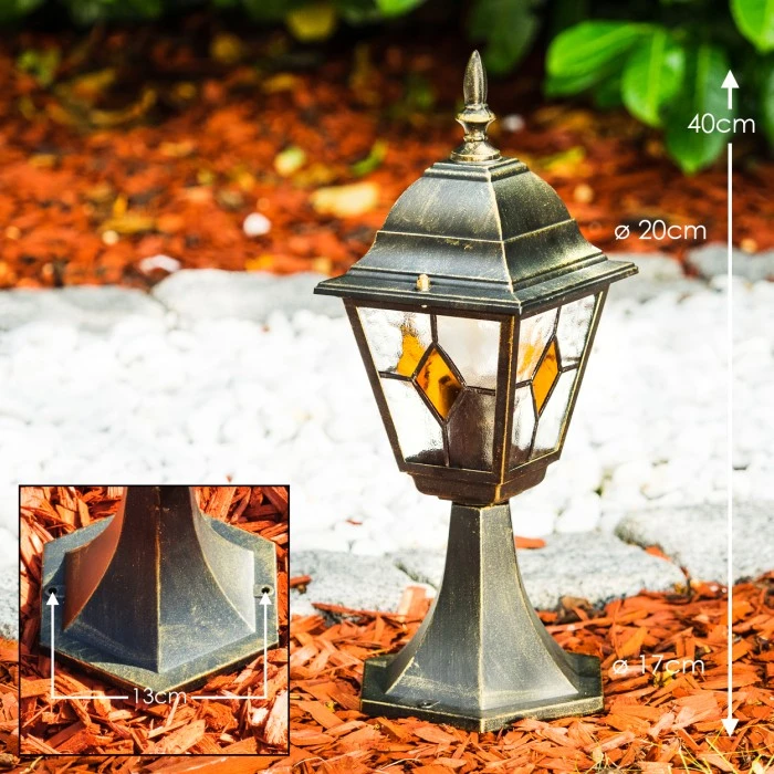 Hofstein Sockelleuchte Antibes Braun, Gold, 1-flammig 3 Hofstein Sockelleuchte Antibes Braun, Gold, 1-flammig – Bild 2