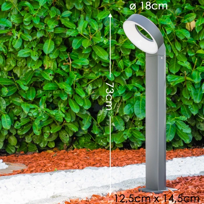 Hofstein Sockelleuchte Meridian LED Anthrazit, 1-flammig 6 Hofstein Sockelleuchte Meridian LED Anthrazit, 1-flammig – Bild 4