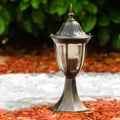 Hofstein Sockelleuchte Ribadeo Schwarz-Gold, 1-flammig -Günstiges Wegeleuchten Geschäft sockelleuchte ribadeo h169163 4