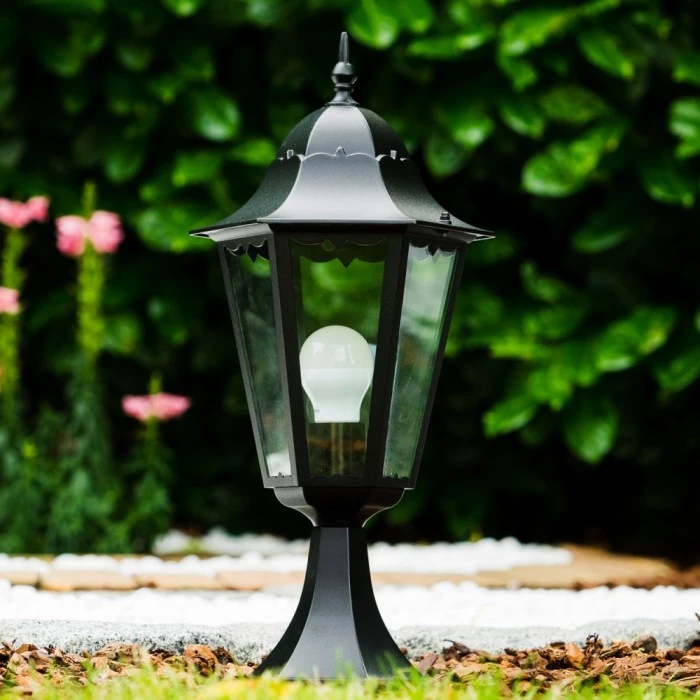 Hofstein Sockelleuchte schwarz Schwarz, Transparent, Klar, 1-flammig 3 Hofstein Sockelleuchte schwarz Schwarz, Transparent, Klar, 1-flammig