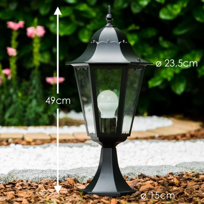 Hofstein Sockelleuchte schwarz Schwarz, Transparent, Klar, 1-flammig 4 Hofstein Sockelleuchte schwarz Schwarz, Transparent, Klar, 1-flammig – Bild 2