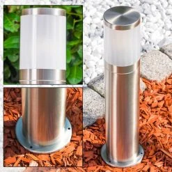 Hofstein Sockelleuchte Tolsona Edelstahl, 1-flammig