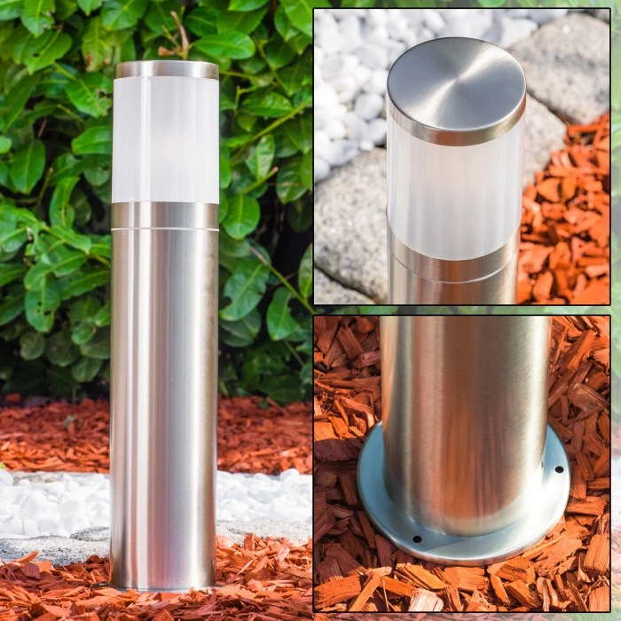 Hofstein Sockelleuchte Tolsona Edelstahl, 1-flammig 4 Hofstein Sockelleuchte Tolsona Edelstahl, 1-flammig – Bild 2