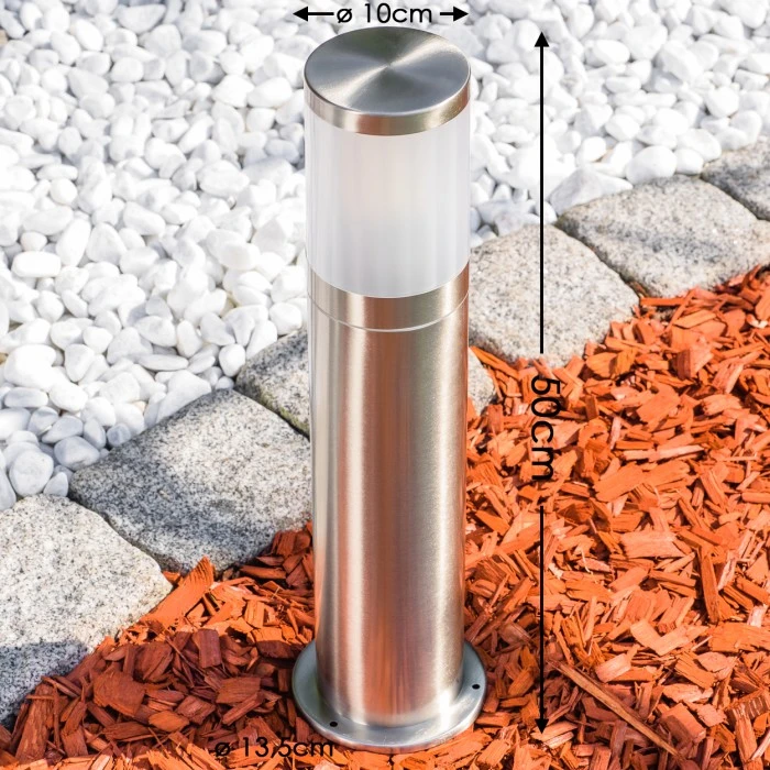 Hofstein Sockelleuchte Tolsona Edelstahl, 1-flammig 6 Hofstein Sockelleuchte Tolsona Edelstahl, 1-flammig – Bild 4