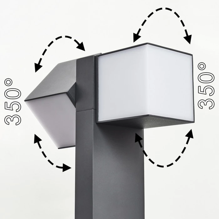 Hofstein Swanek Wegeleuchte LED Anthrazit, 1-flammig 5 Hofstein Swanek Wegeleuchte LED Anthrazit, 1-flammig – Bild 3