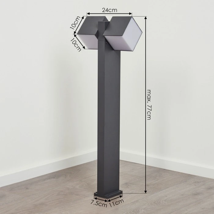 Hofstein Swanek Wegeleuchte LED Anthrazit, 1-flammig 6 Hofstein Swanek Wegeleuchte LED Anthrazit, 1-flammig – Bild 4