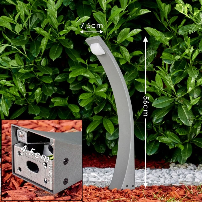 Hofstein Telford Sockelleuchte LED Anthrazit, 1-flammig 4 Hofstein Telford Sockelleuchte LED Anthrazit, 1-flammig – Bild 2