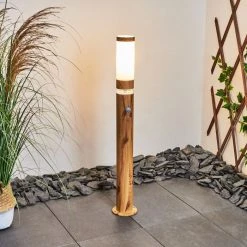 Hofstein Tenvik Wegeleuchte Braun, Holz dunkel, 1-flammig, Bewegungsmelder -Günstiges Wegeleuchten Geschäft tenvik wegeleuchte h3427798 6