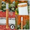 Hofstein Tenvik Wegeleuchte Chrom, Braun, Transparent, Klar, Holzoptik, 1-flammig, Bewegungsmelder -Günstiges Wegeleuchten Geschäft tenvik wegeleuchte h3599914 0