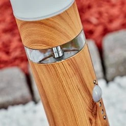 Hofstein Tenvik Wegeleuchte Chrom, Braun, Transparent, Klar, Holzoptik, 1-flammig, Bewegungsmelder -Günstiges Wegeleuchten Geschäft tenvik wegeleuchte h3599914 5