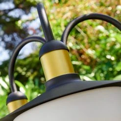 Hofstein Theux Außenstehleuchte Schwarz, Gold, 3-flammig -Günstiges Wegeleuchten Geschäft theux aussenstehleuchte h3344873 9
