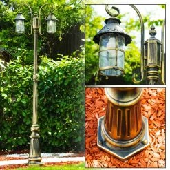 Hofstein Tolep Kandelaber Schwarz-Gold, 2-flammig -Günstiges Wegeleuchten Geschäft tolep kandelaber 21682e bg 2