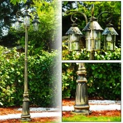 Hofstein Tolep Kandelaber Schwarz-Gold, 3-flammig