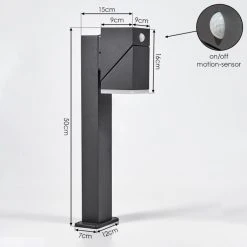 Hofstein Toogong Sockelleuchte LED Anthrazit, 1-flammig, Bewegungsmelder -Günstiges Wegeleuchten Geschäft toogong sockelleuchte h3607459 3