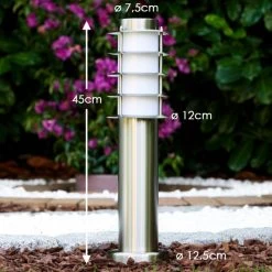 Hofstein Tunes Sockelleuchte Edelstahl, 1-flammig -Günstiges Wegeleuchten Geschäft tunes sockelleuchte h165103 1