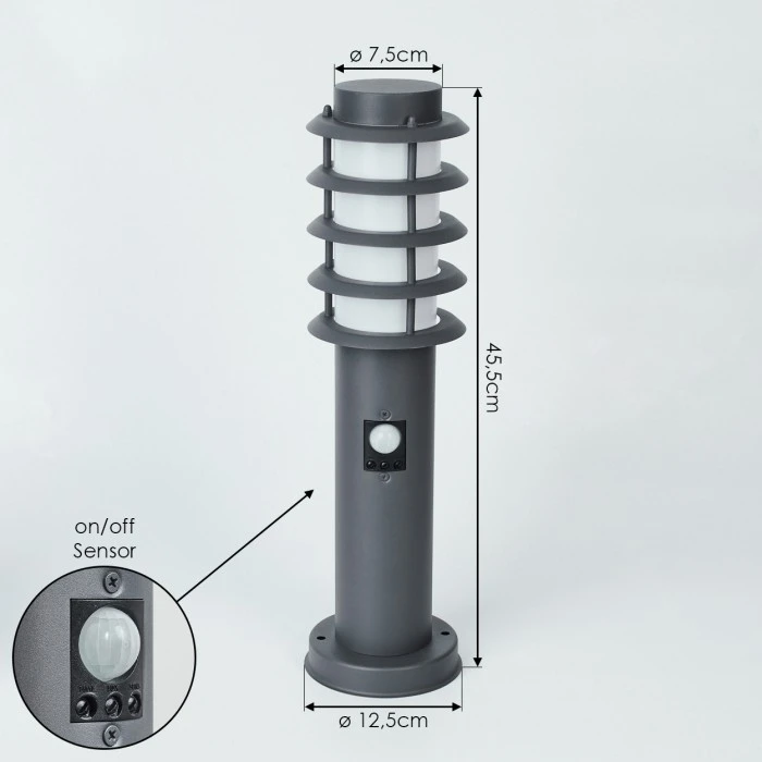 Hofstein Tunes Sockelleuchte Anthrazit, 1-flammig, Bewegungsmelder 9 Hofstein Tunes Sockelleuchte Anthrazit, 1-flammig, Bewegungsmelder – Bild 7