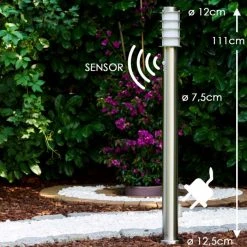 Hofstein Tunes Wegeleuchte Edelstahl, 1-flammig, Bewegungsmelder -Günstiges Wegeleuchten Geschäft tunes wegeleuchte h165097 12