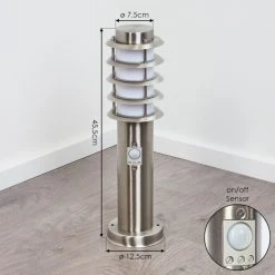 Hofstein Tunes Wegeleuchte Nickel-Matt, 1-flammig, Bewegungsmelder -Günstiges Wegeleuchten Geschäft tunes wegeleuchte h3456897 3