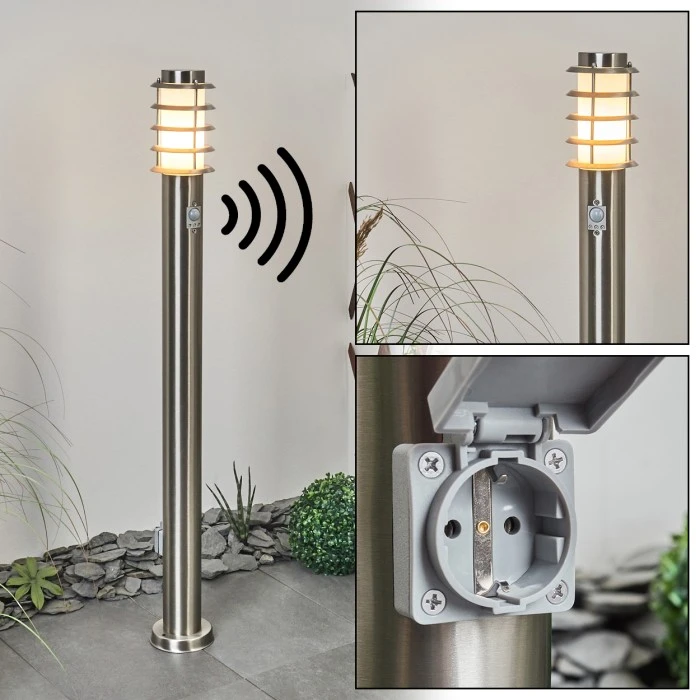 Hofstein Tunes Wegeleuchte Nickel-Matt, 1-flammig, Bewegungsmelder 3 Hofstein Tunes Wegeleuchte Nickel-Matt, 1-flammig, Bewegungsmelder