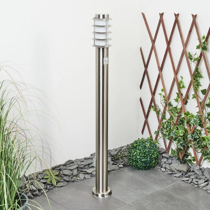 Hofstein Tunes Wegeleuchte Nickel-Matt, 1-flammig, Bewegungsmelder 4 Hofstein Tunes Wegeleuchte Nickel-Matt, 1-flammig, Bewegungsmelder – Bild 2