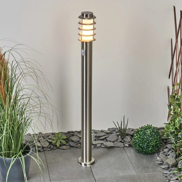 Hofstein Tunes Wegeleuchte Nickel-Matt, 1-flammig, Bewegungsmelder 9 Hofstein Tunes Wegeleuchte Nickel-Matt, 1-flammig, Bewegungsmelder – Bild 7