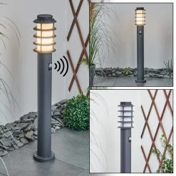 Hofstein Tunes Wegeleuchte Nickel-Matt, 1-flammig, Bewegungsmelder