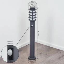 Hofstein Tunes Wegeleuchte Nickel-Matt, 1-flammig, Bewegungsmelder -Günstiges Wegeleuchten Geschäft tunes wegeleuchte h3538678 3