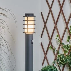 Hofstein Tunes Wegeleuchte Nickel-Matt, 1-flammig, Bewegungsmelder -Günstiges Wegeleuchten Geschäft tunes wegeleuchte h3538678 8